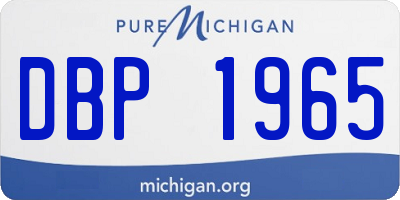 MI license plate DBP1965