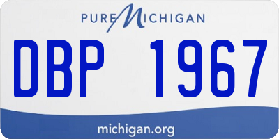 MI license plate DBP1967