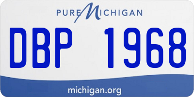 MI license plate DBP1968