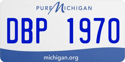 MI license plate DBP1970