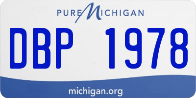 MI license plate DBP1978