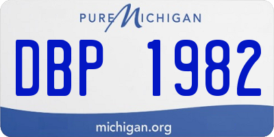 MI license plate DBP1982