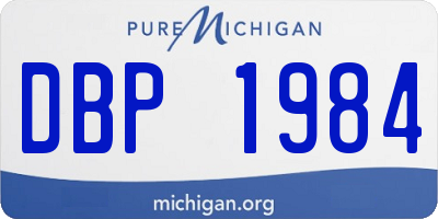 MI license plate DBP1984