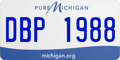 MI license plate DBP1988