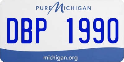 MI license plate DBP1990