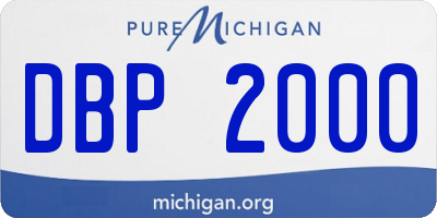 MI license plate DBP2000