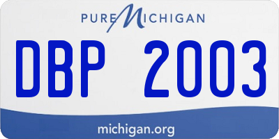 MI license plate DBP2003