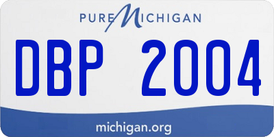 MI license plate DBP2004