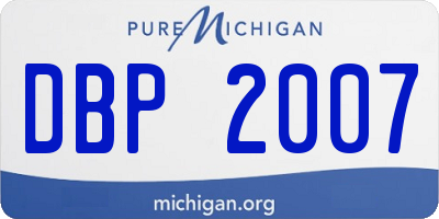 MI license plate DBP2007