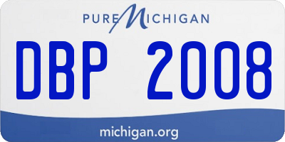 MI license plate DBP2008