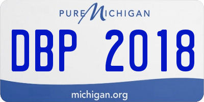 MI license plate DBP2018