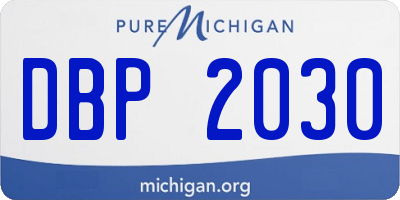 MI license plate DBP2030