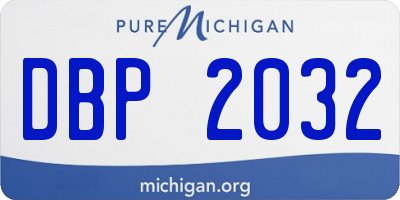 MI license plate DBP2032