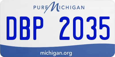 MI license plate DBP2035
