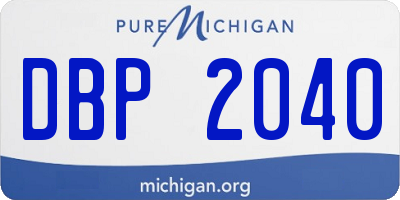 MI license plate DBP2040