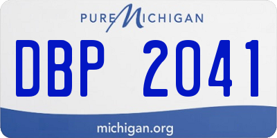 MI license plate DBP2041