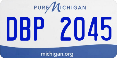 MI license plate DBP2045