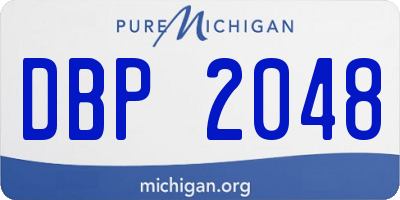 MI license plate DBP2048