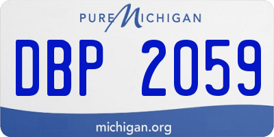 MI license plate DBP2059