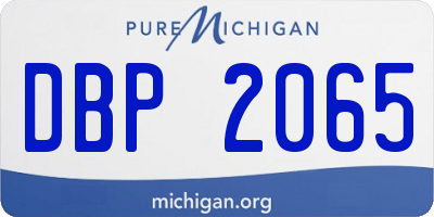 MI license plate DBP2065