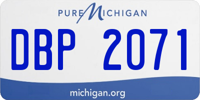 MI license plate DBP2071