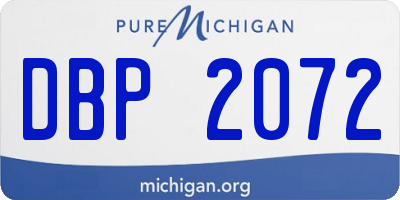 MI license plate DBP2072
