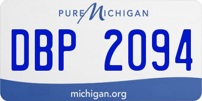 MI license plate DBP2094