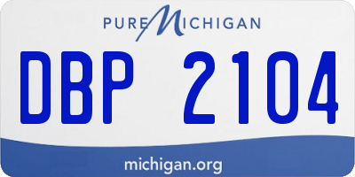 MI license plate DBP2104