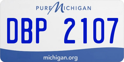 MI license plate DBP2107