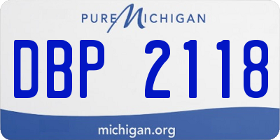 MI license plate DBP2118