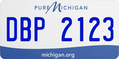 MI license plate DBP2123