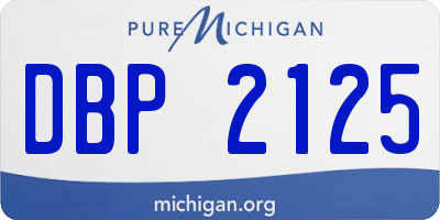 MI license plate DBP2125