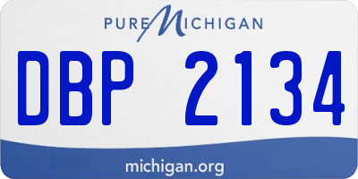 MI license plate DBP2134