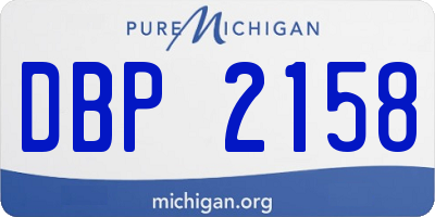 MI license plate DBP2158