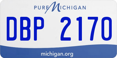 MI license plate DBP2170