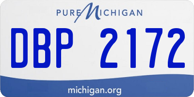 MI license plate DBP2172