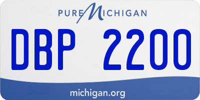 MI license plate DBP2200