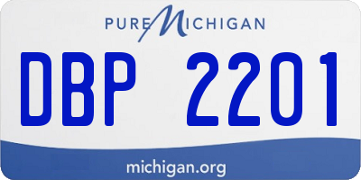 MI license plate DBP2201