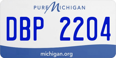 MI license plate DBP2204