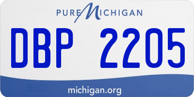 MI license plate DBP2205