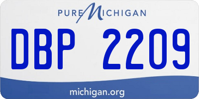 MI license plate DBP2209