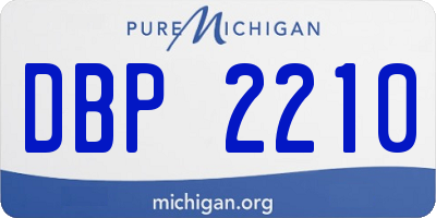 MI license plate DBP2210