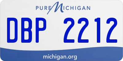 MI license plate DBP2212