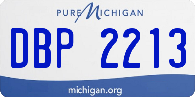 MI license plate DBP2213