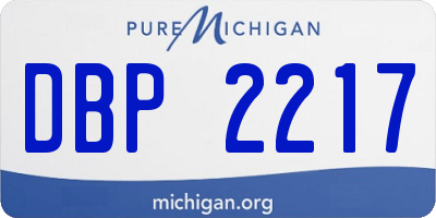 MI license plate DBP2217