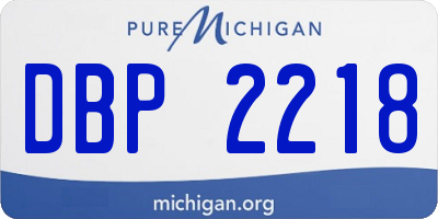 MI license plate DBP2218
