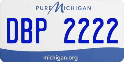 MI license plate DBP2222