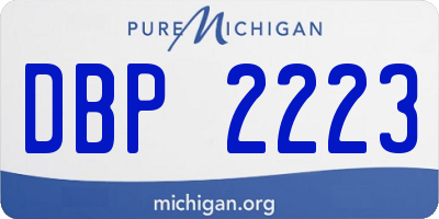 MI license plate DBP2223