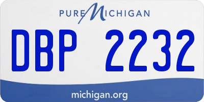 MI license plate DBP2232