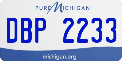 MI license plate DBP2233